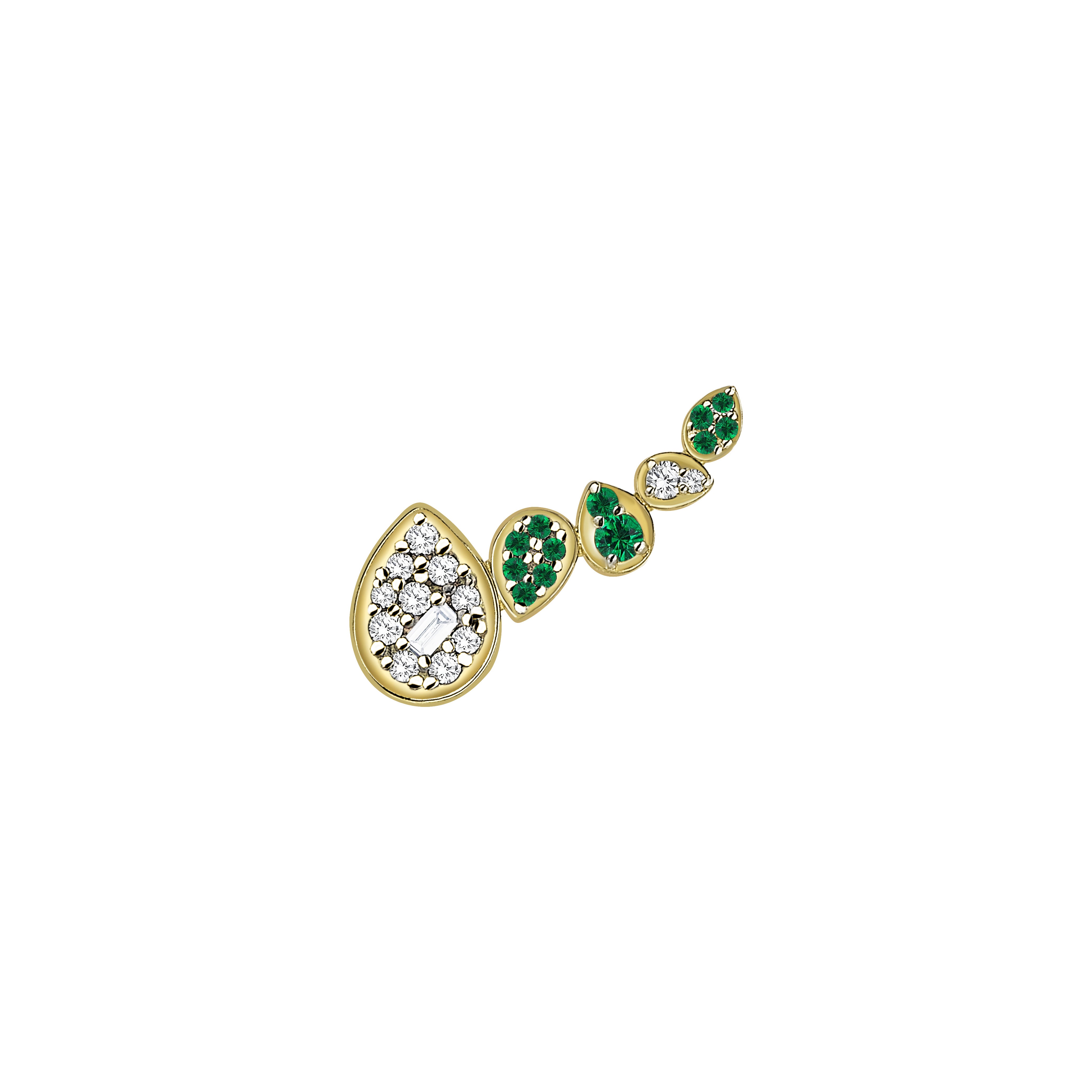 DROVA SWAY TSAVORITE & DIAMOND EARRING